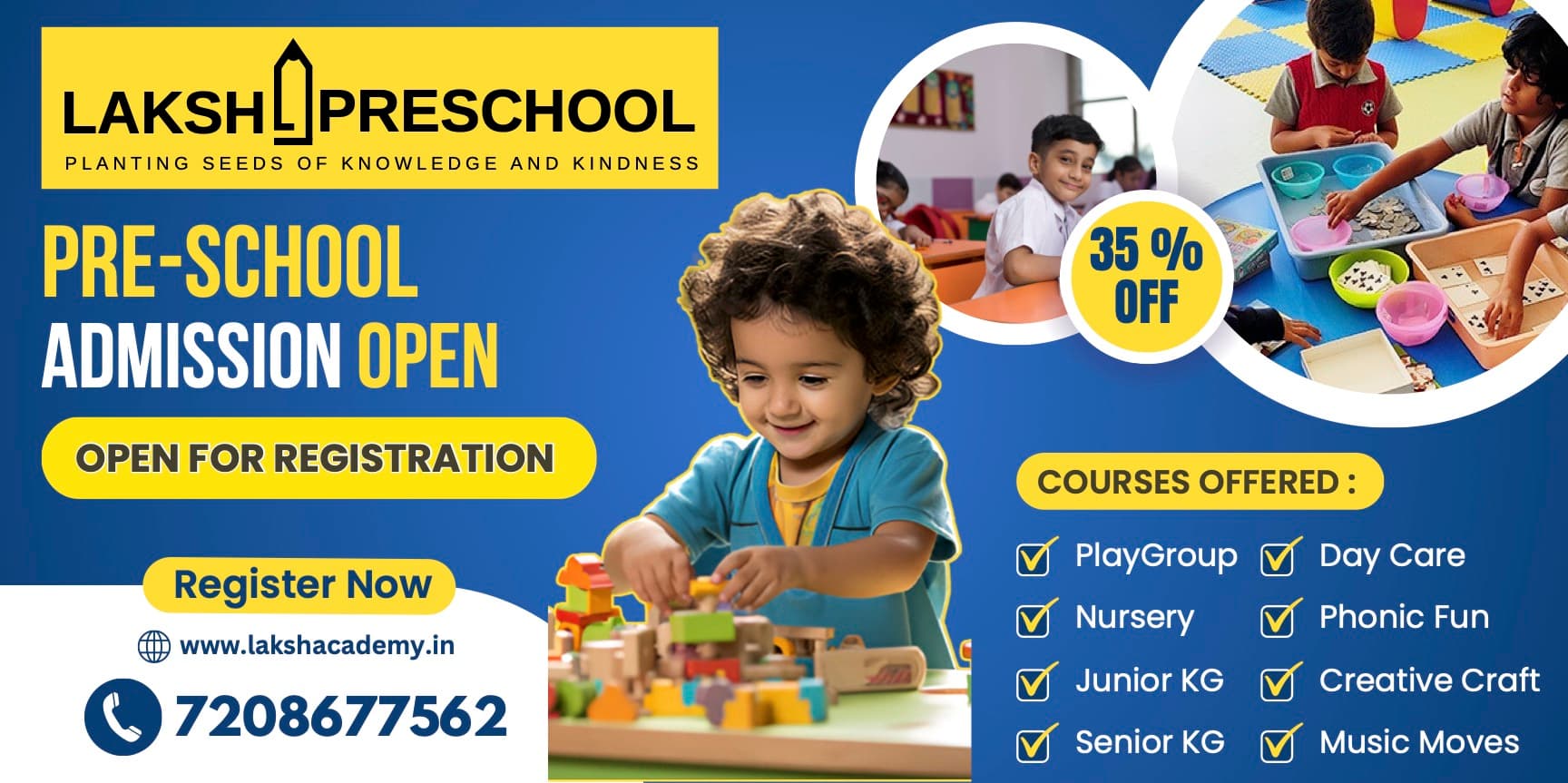 Happy children learning at Laksh Preschool in Thane West, Maharashtra